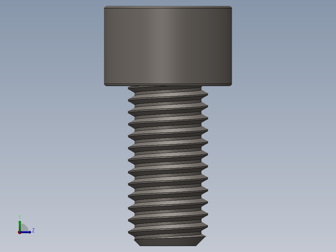Screw_DIN_912_M10x20F_A2.SLDPRT公制内六角螺钉左视图