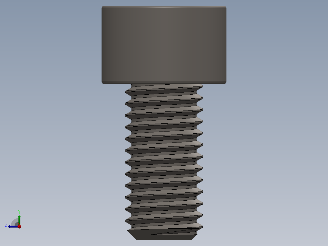 Screw_DIN_912_M10x20F_A2.SLDPRT公制内六角螺钉右视图