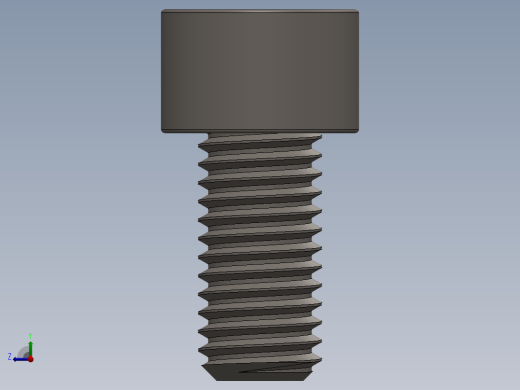 Screw_DIN_912_M10x20F_A2.SLDPRT公制内六角螺钉右视缩略图