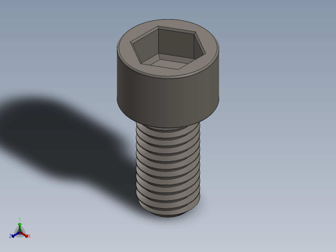Screw_DIN_912_M10x20F_A2.SLDPRT公制内六角螺钉正等轴测图