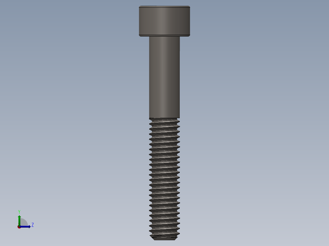 Screw_DIN_912_M6x40_A2.SLDPRT公制内六角螺钉左视图