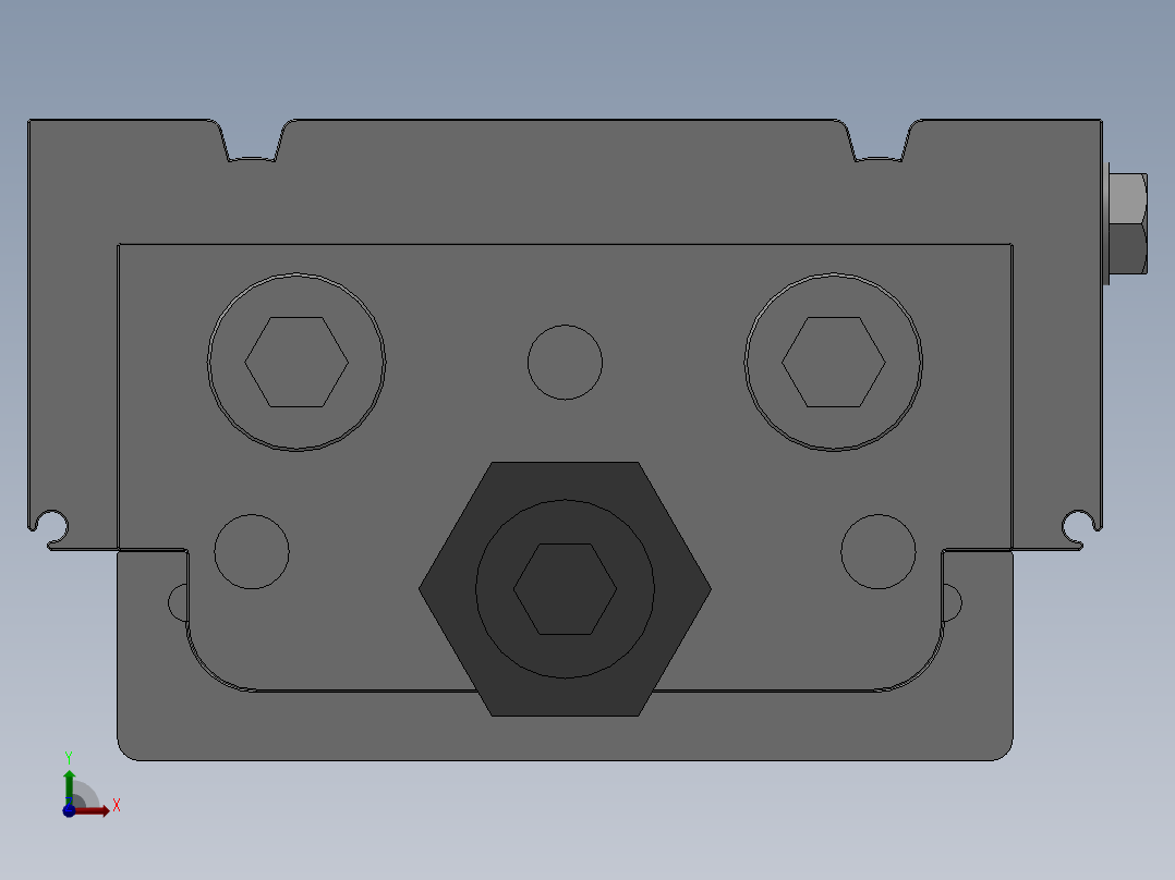MXQ20 气动滑台（循环式直线导轨）双缸型[MXQ20A-20-ZP]前视图