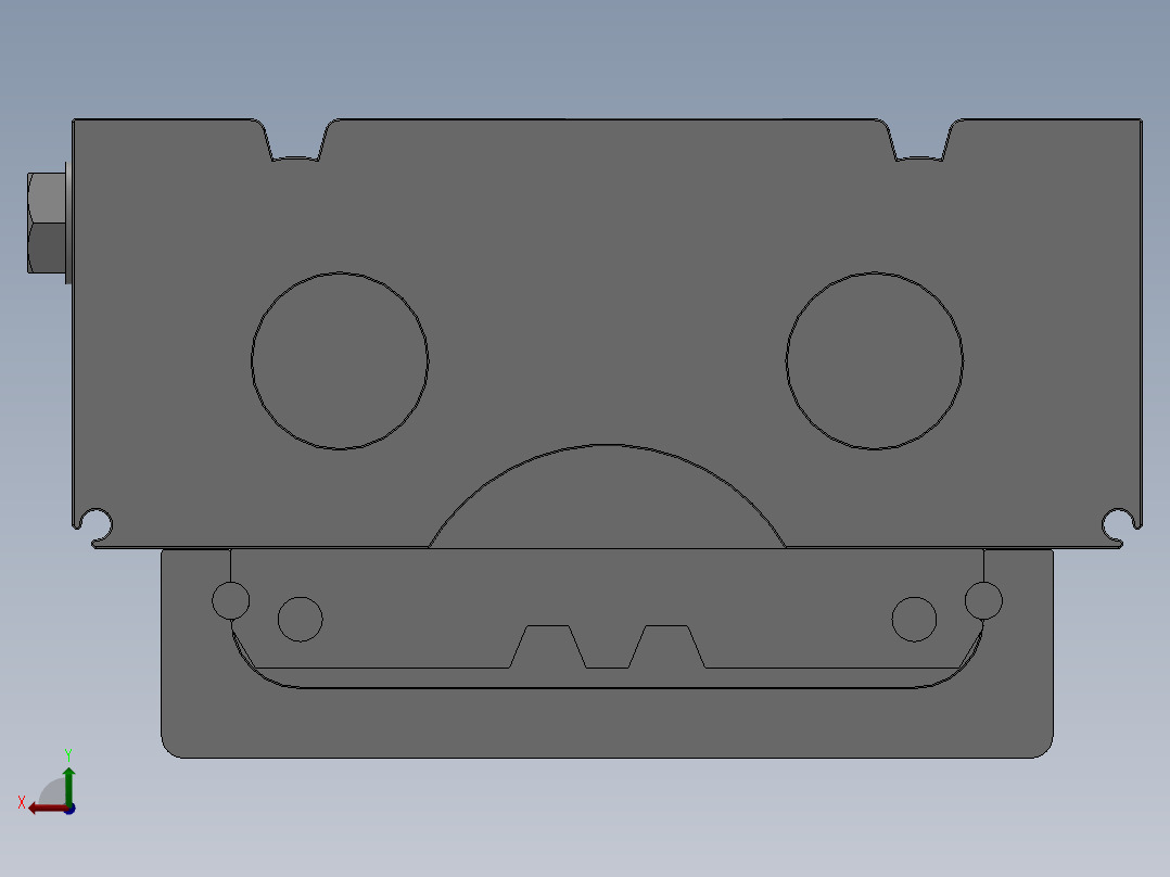 MXQ20 气动滑台（循环式直线导轨）双缸型[MXQ20A-20-ZP]后视图