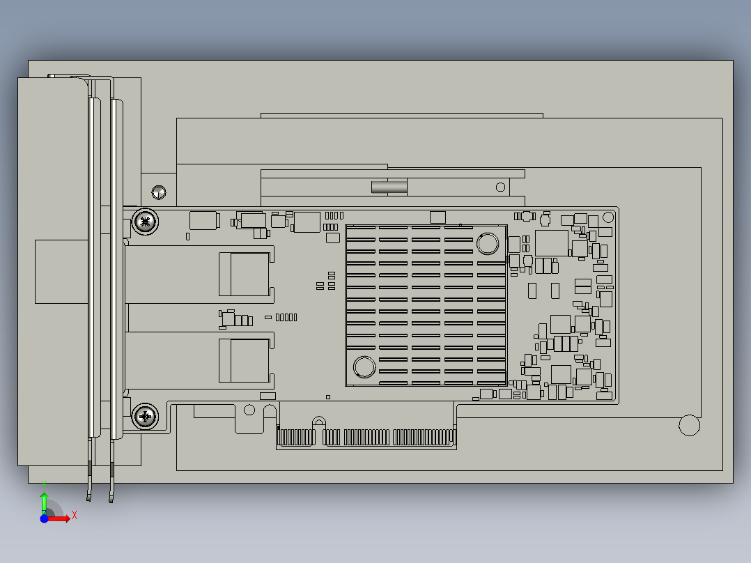 PCB-铁片-压合锁螺丝整体前视图