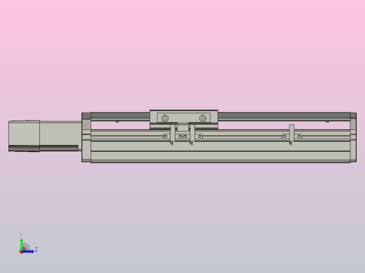 SYS12-BC-100-100W滚珠花健、支撑座、滚珠丝杠、交叉导轨、直线模组.STEP左视缩略图