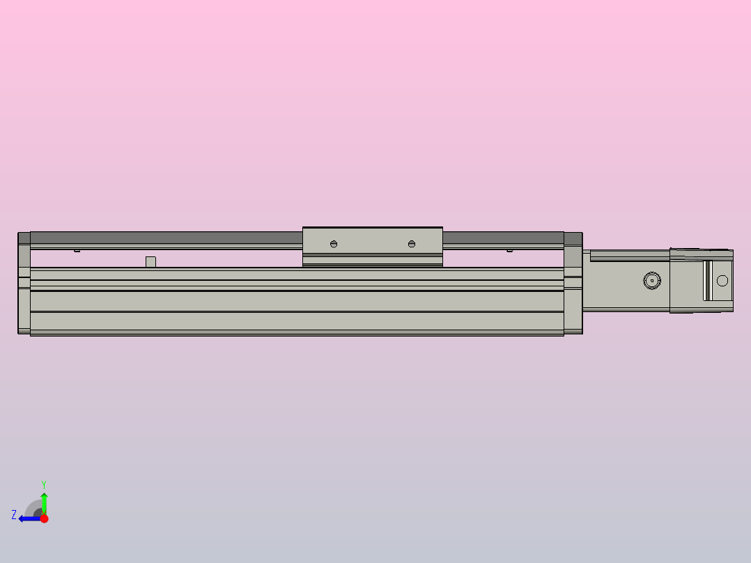 SYS12-BC-100-100W滚珠花健、支撑座、滚珠丝杠、交叉导轨、直线模组.STEP右视图