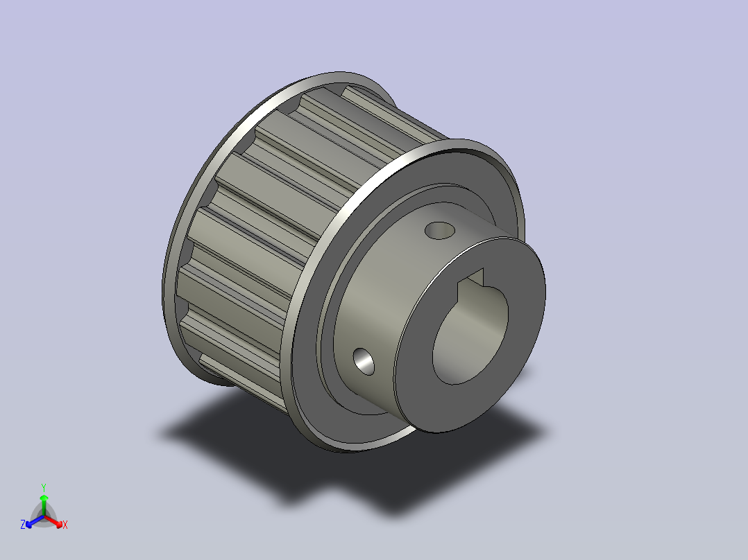 同步轮L型15齿带台阶内孔15主视图