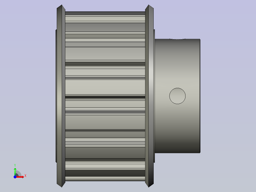 同步轮L型15齿带台阶内孔15前视图