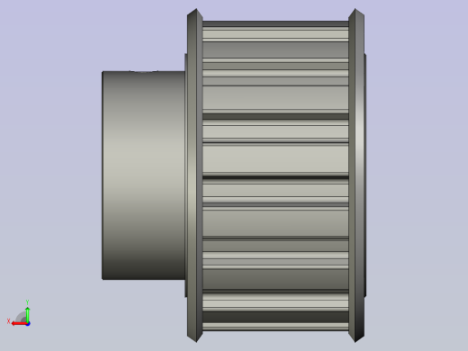 同步轮L型15齿带台阶内孔15后视缩略图