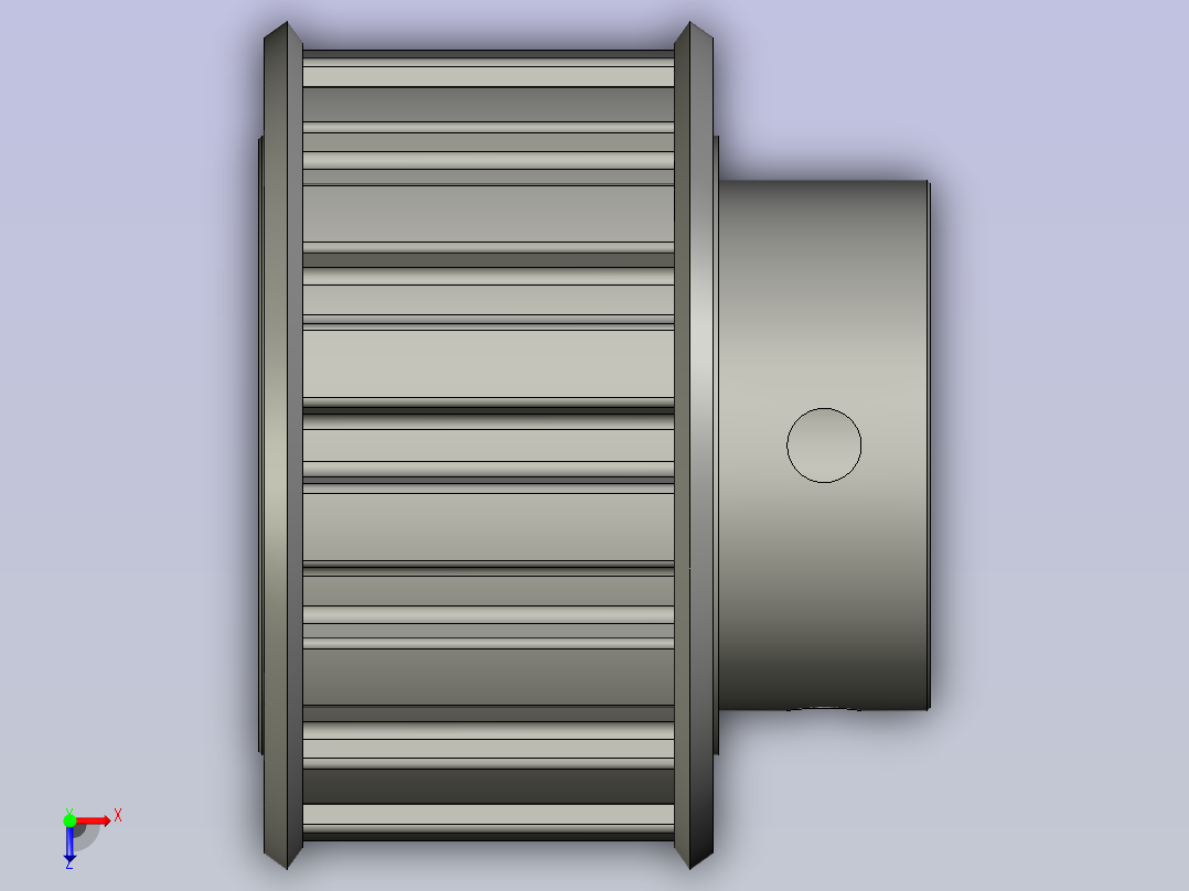 同步轮L型15齿带台阶内孔15俯视图