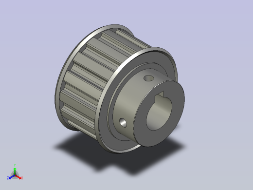 同步轮L型15齿带台阶内孔15正等轴测缩略图