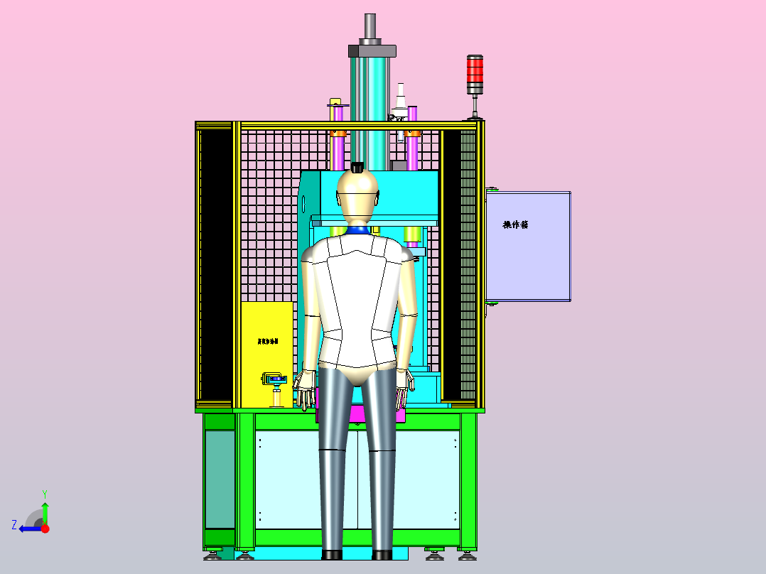 一款活塞销压装机三维模型右视图