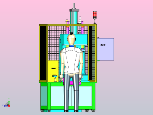 一款活塞销压装机三维模型右视缩略图