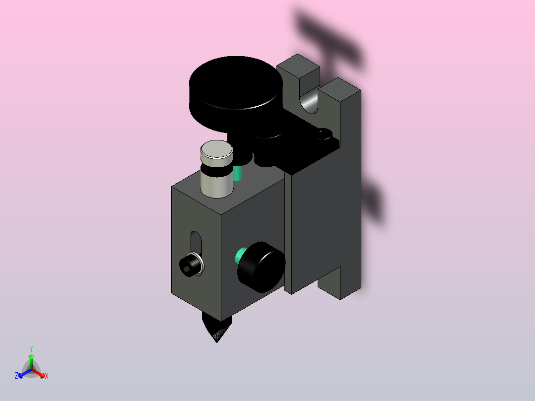 机床卡盘及尾部顶针支座主视图