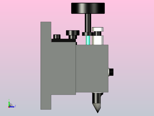 机床卡盘及尾部顶针支座左视缩略图