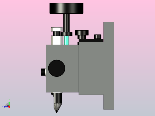 机床卡盘及尾部顶针支座右视缩略图