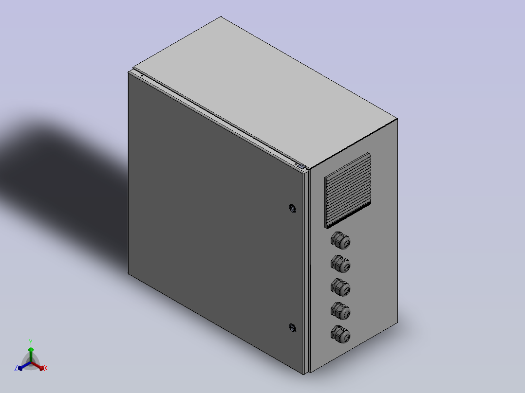 钣金电控柜（单开门）正等轴测图