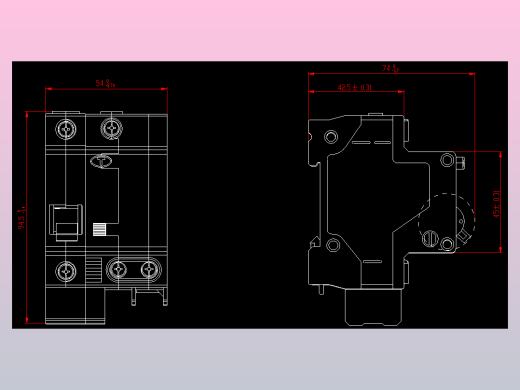 DZ47LE-63 1P&amp;N剩余电流动作断路器外形安装尺寸图202203
