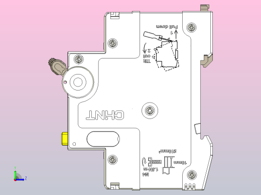 NB5LE-40N 1P&amp;N剩余电流动作断路器三维模型202404左视缩略图