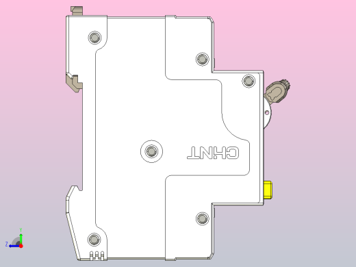 NB5LE-40N 1P&amp;N剩余电流动作断路器三维模型202404右视缩略图