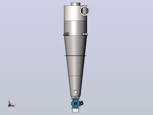 Cyclone旋风分离器3D数模图纸 Solidworks设计前视缩略图