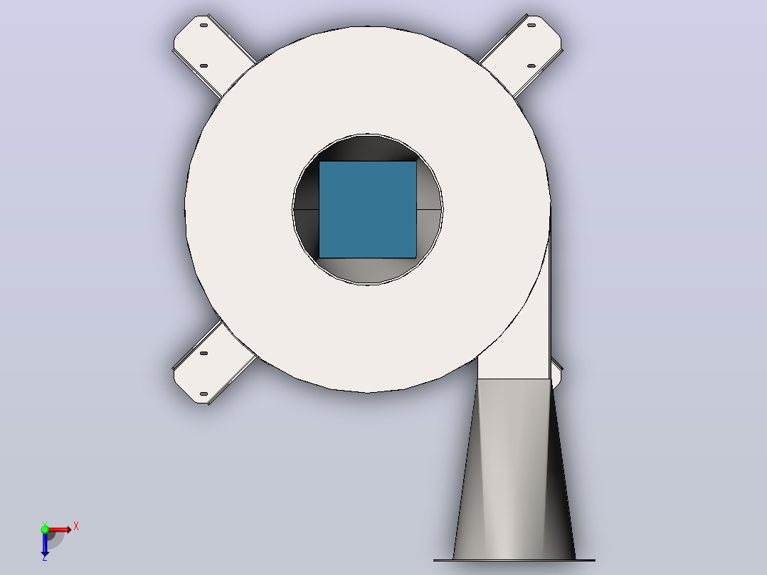 Cyclone旋风分离器3D数模图纸 Solidworks设计俯视图