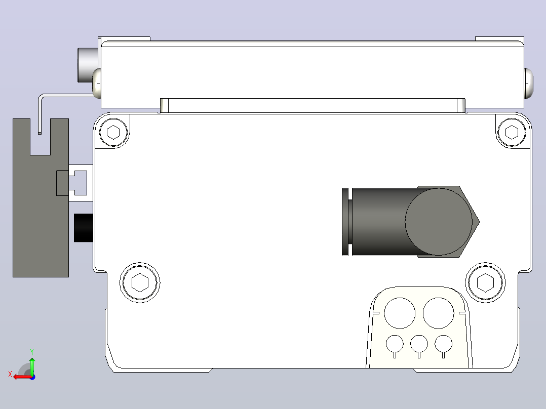 SCS12-750-BC-100W+煞車滚珠花健、支撑座、滚珠丝杠、交叉导轨、直线模组后视图