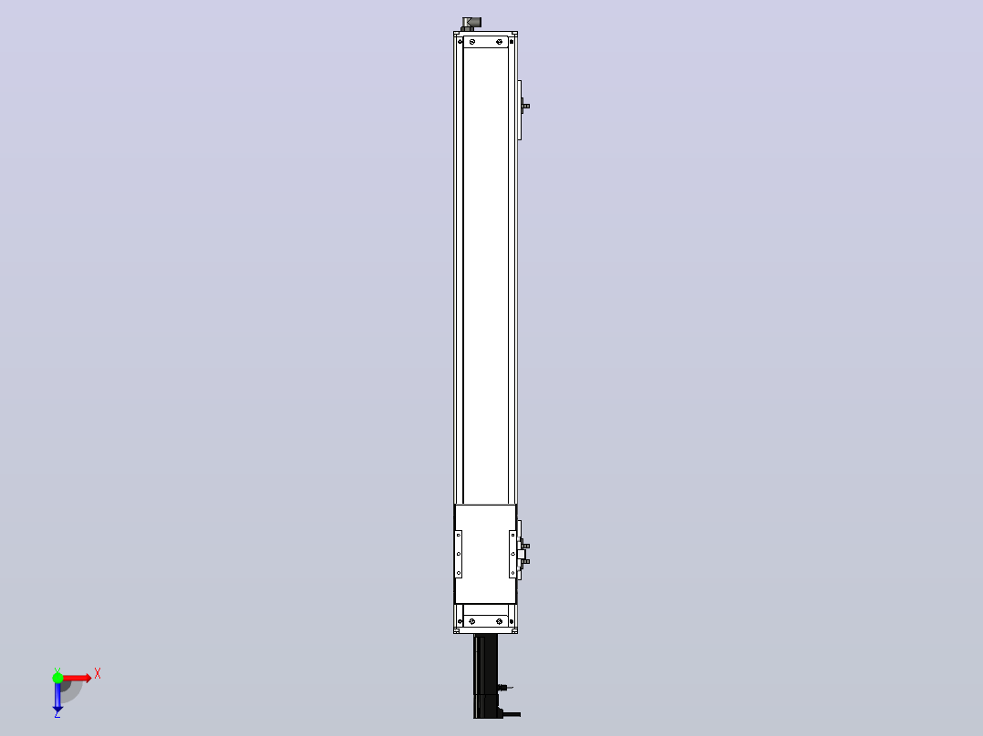SCS12-750-BC-100W+煞車滚珠花健、支撑座、滚珠丝杠、交叉导轨、直线模组俯视图