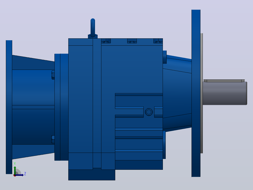 RF67ZP斜齿轮减速机RF67-4.29-M1-P90-Φ250左视图