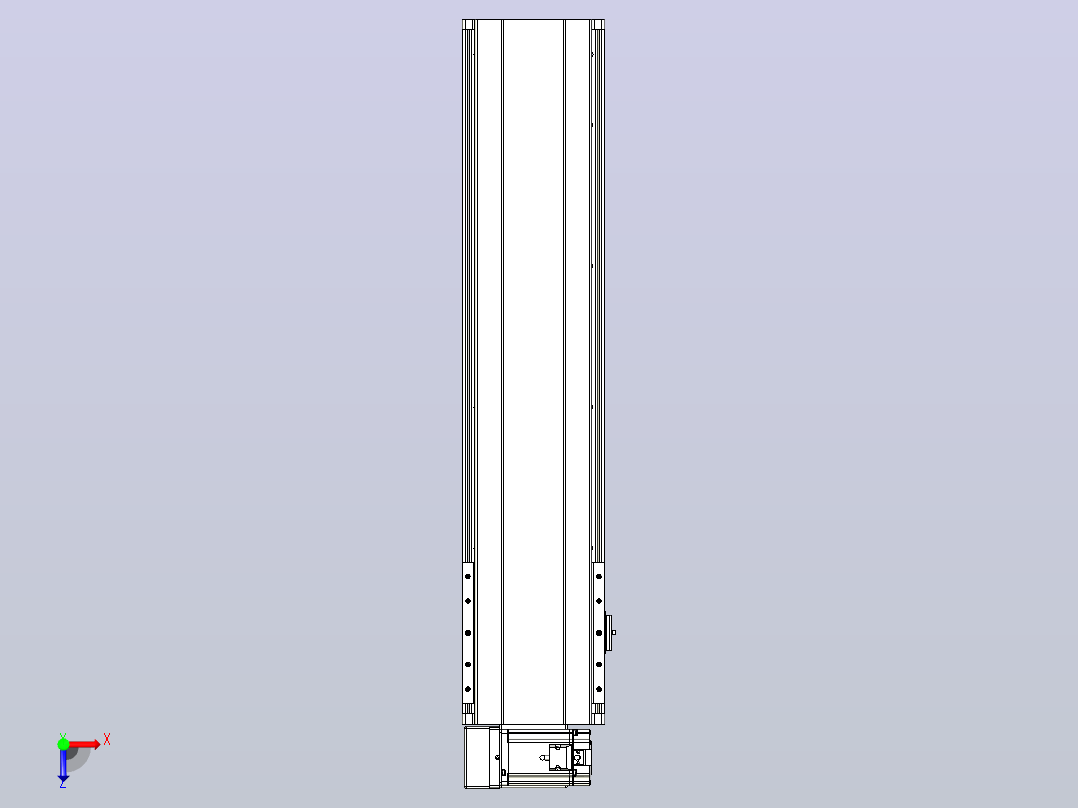 皮带直线轴半封闭可选导轨TPA-HNB-202D-140-L650-LU-Y-P75-N3俯视图