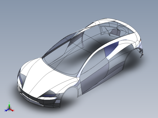 Tesla Roadster 表面建模主视缩略图