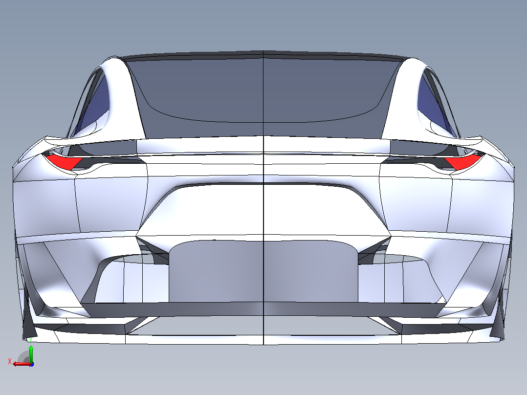 Tesla Roadster 表面建模后视图