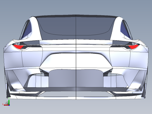Tesla Roadster 表面建模后视缩略图