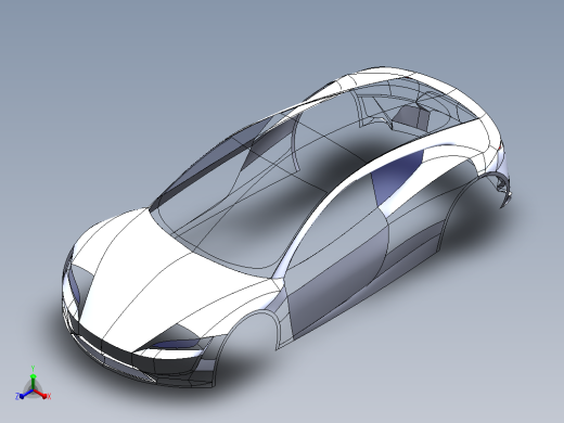 Tesla Roadster 表面建模正等轴测缩略图
