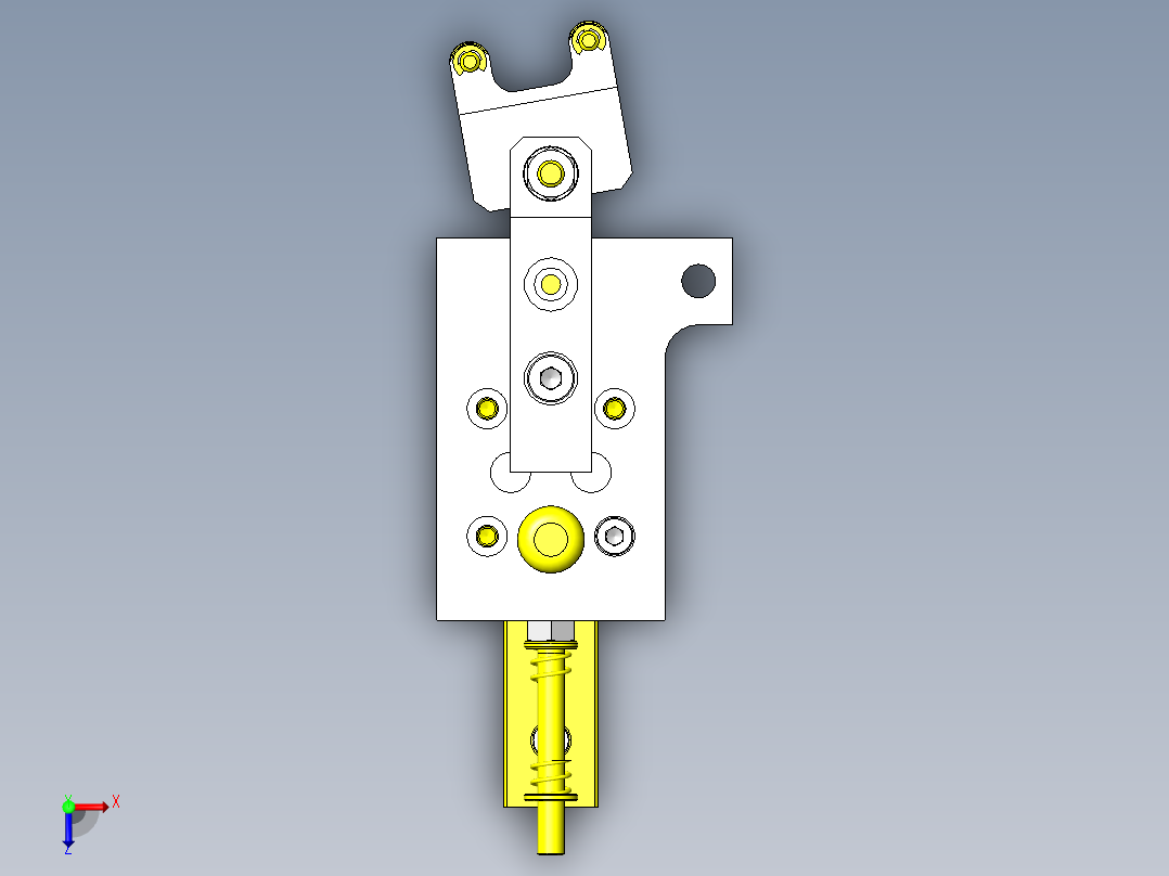 异型工件夹紧机构俯视图