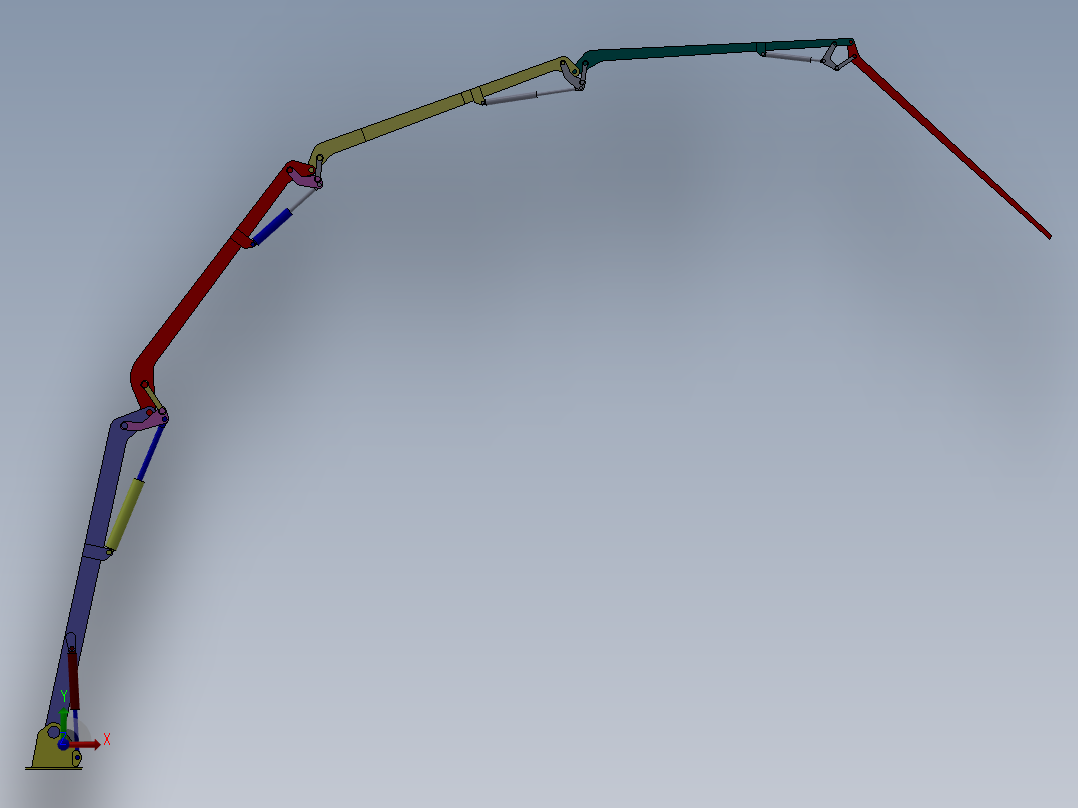 混凝土泵车臂架结构分析与优化设计前视图