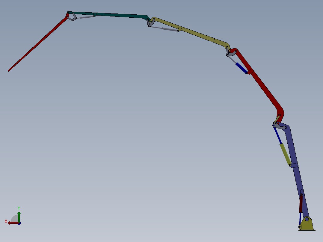 混凝土泵车臂架结构分析与优化设计后视图