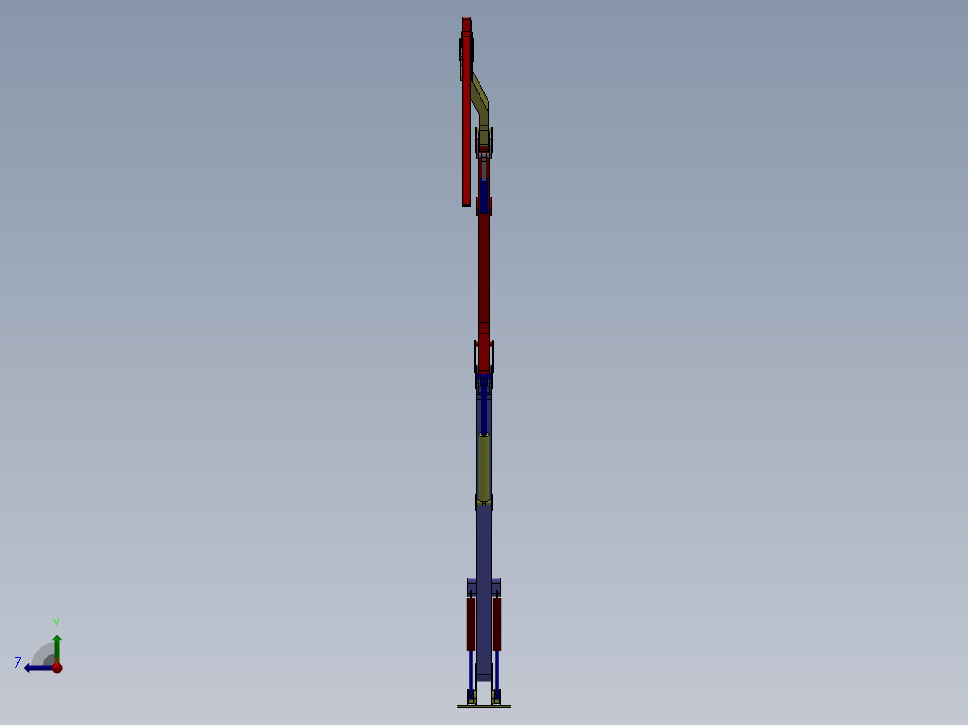 混凝土泵车臂架结构分析与优化设计右视图