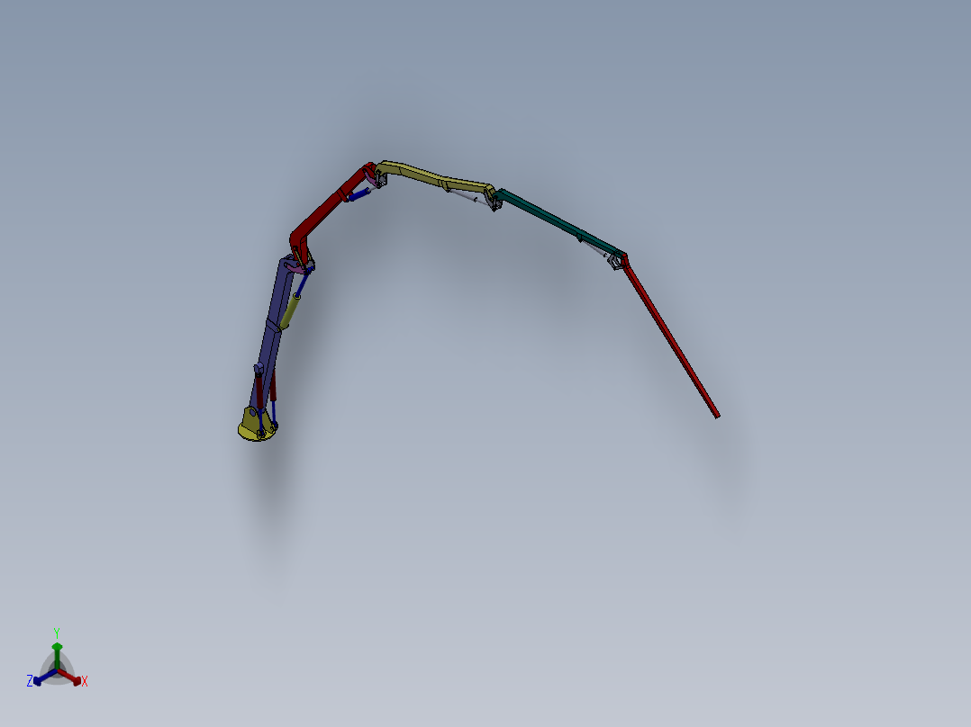 混凝土泵车臂架结构分析与优化设计正等轴测图