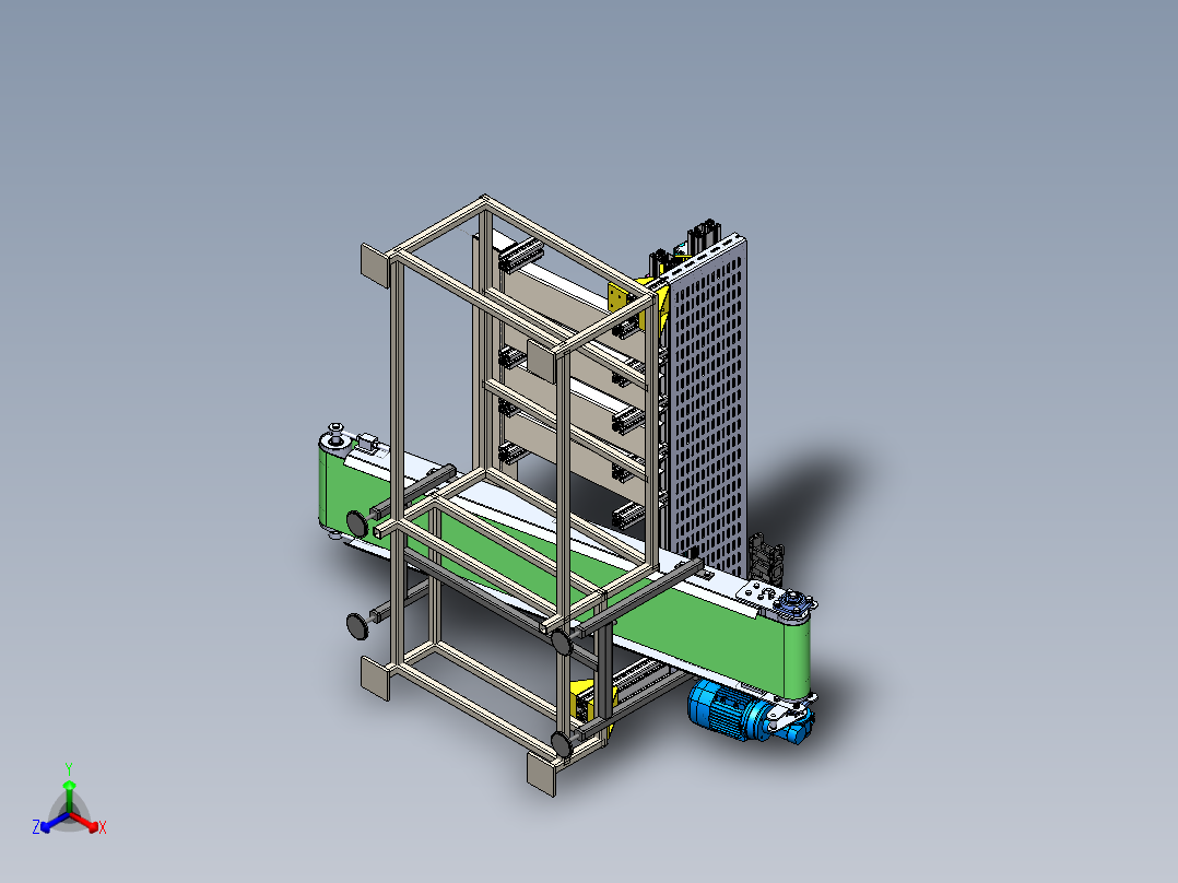 自动彩色棒球磁选机正等轴测图