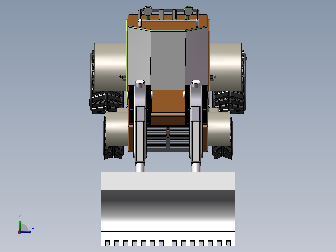 小型推土机铲车左视图