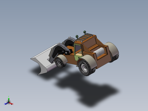 小型推土机铲车正等轴测缩略图