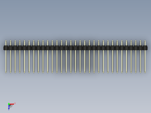 彩色公头100mil（2.54mm）系列-DS1021_black_1x31p_100mil_Type5_rev1.0俯视缩略图