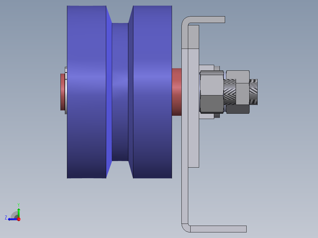 皮带轮输送组件二右视图