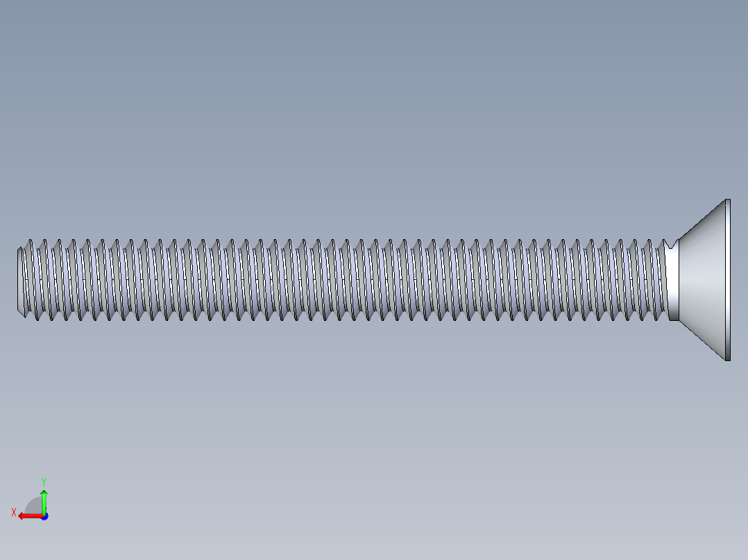 锥形内六角头螺钉-FHCS 0.3125x 2.750后视图