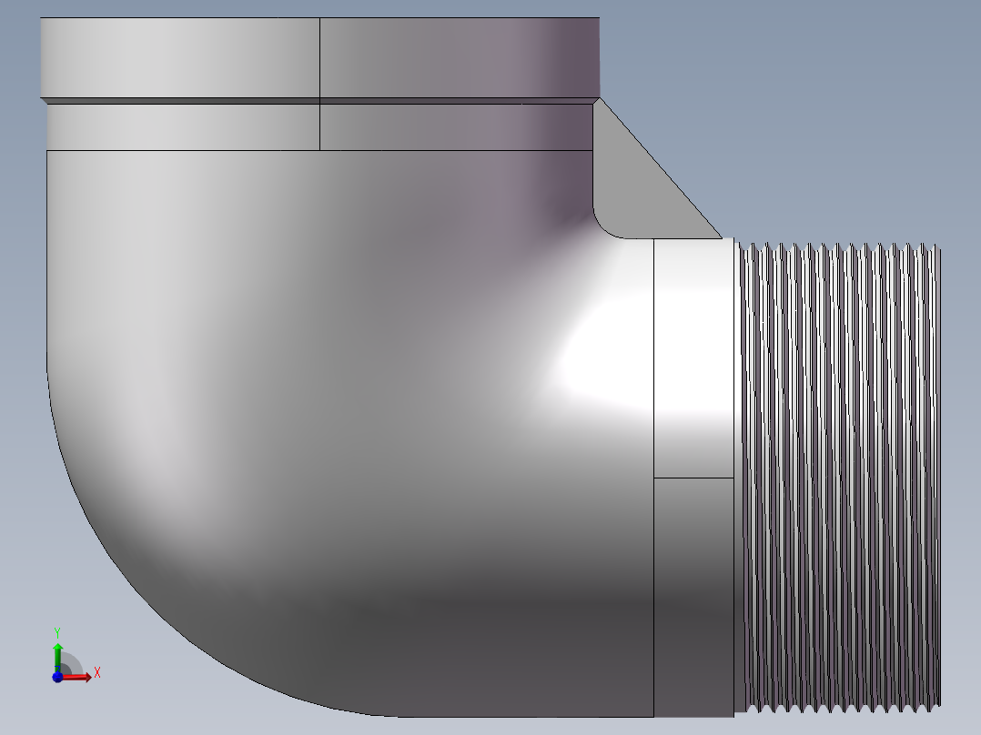 弯头-等径内外丝 DN65前视图