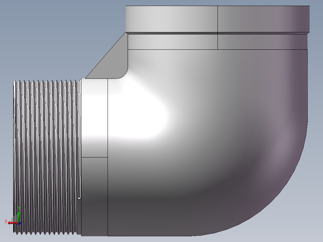 弯头-等径内外丝 DN65后视图