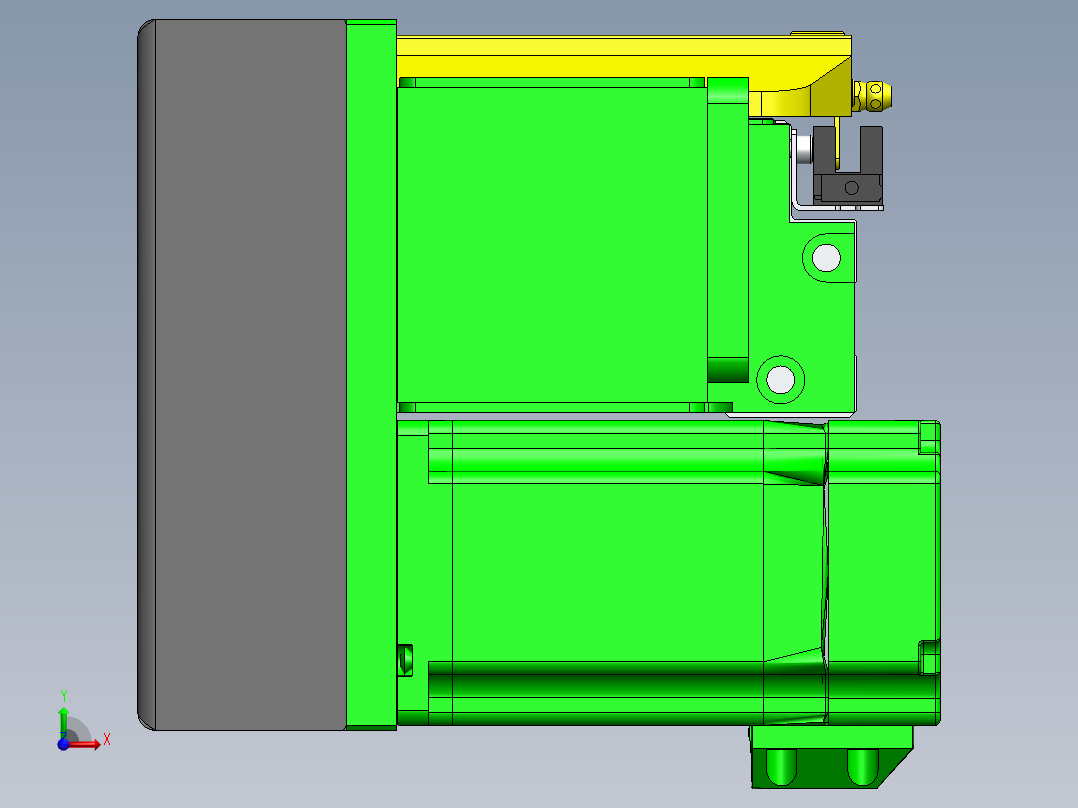 GTA内嵌同步带全封闭GTA12-LD-60步进前视图