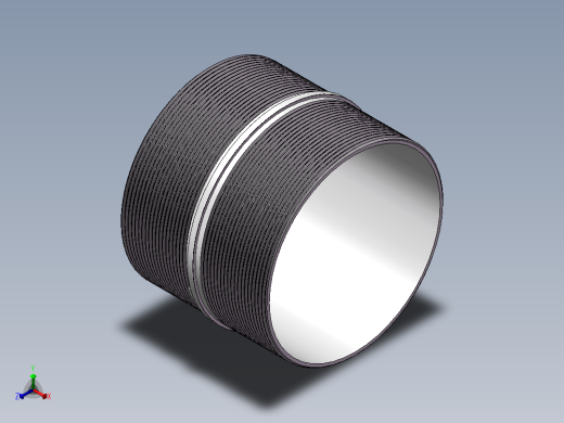 对丝-圆边等径 DN100正等轴测缩略图