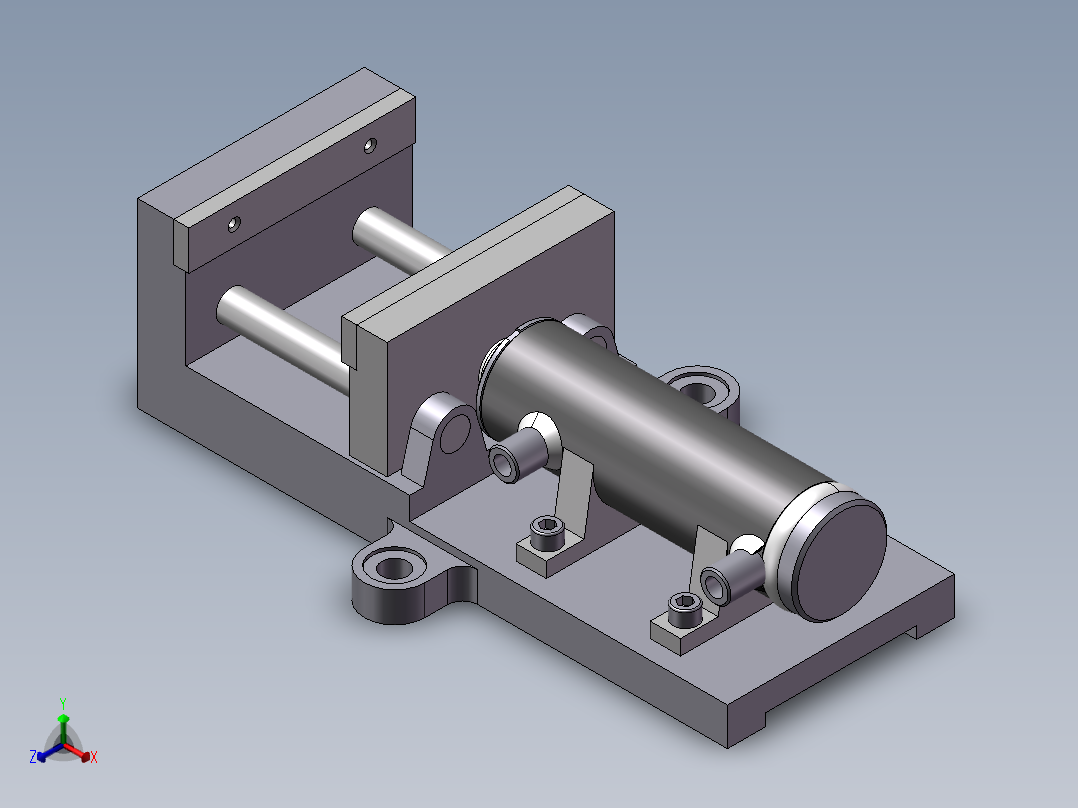 液压台虎钳正等轴测图